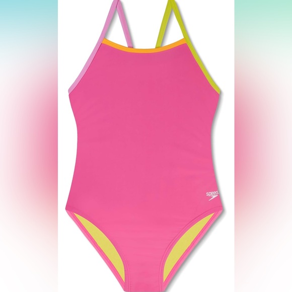 SOLD Youth one piece bathing suit size 16 speedo hot pink - Picture 1 of 9